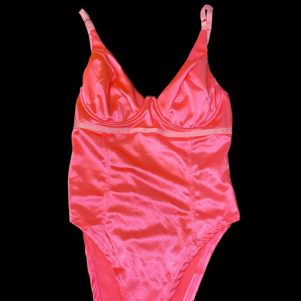 Pink Satin Bodysuit